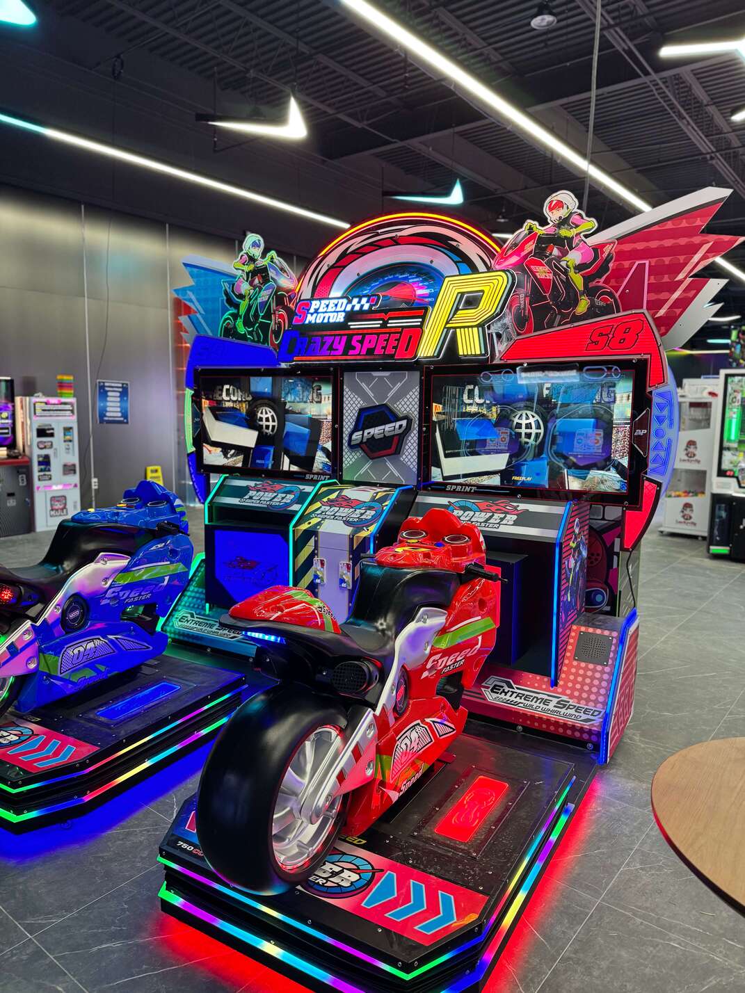 Motorcycle racing arcade cabinet